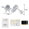 S925 Silver Moissanite Flower Stud Earrings, Wholesale-0-5