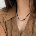 wholesale Sterling Silver Perseverance S999 Nine-Eye Dzi Bead Pendant Necklace, Retro Minimalist Niche Hip-Hop Wax Rope Collarbone Chain in an Aloof Style-0-3