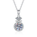 S925 Sterling Silver Cross-Border Moissanite 1ct D Color Wish Bottle Pendant Necklace Wholesale-0-3