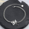 wholesale S925 Sterling Silver Creative Letter Initial Cute Bear Bracelet Korean Style Minimalist Trendy Design Jewelry-0-0