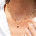 14K Gold Plated 925 Sterling Silver Moissanite Lotus Pendant Necklace-0-1