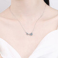 wholesale 925 Silver Moissanite Necklace for Women, Korean Minimalist Fashion Moissanite Pendant with Cross Design, Collarbone Chain Wholesale-0-3