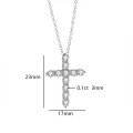 wholesale S925 Sterling Silver 10-Point Moissanite Cross Pendant Light Luxury High-End Sense Collarbone Chain European and American Fashion Necklace-0-5