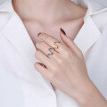 wholesale S925 Sterling Silver Ins Style Minimalist Wave Line Irregular Geometric Niche Design Open Adjustable Ring-0-3