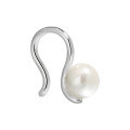 wholesale S925 Sterling Silver 155 Korean Version Ins Niche Design Minimalist Line Textured Pearl Ear Clip for Non-Pierced Ears Women-0-4