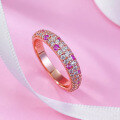 wholesale S925 Silver New Sweet Style Pink Diamond Ring for Women, Spring and Summer New Delicate and Versatile Fashion-0-5