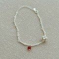 wholesale 925 Sterling Silver Little Red Hot-Selling Bracelet for Women with Designed Twist Knot Detail and Wine Red Chalcedony Pendant for Daily Wear-0-0