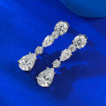 wholesale S925 Silver New Style Fashionable and Elegant 8*12mm Teardrop Evening Banquet Long Earrings-0-2