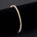wholesale S925 sterling silver new style tennis chain 3/4/5mm bracelet with ins-style fresh yellow moissanite, European version-0-0
