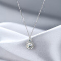 wholesale 925 Sterling Silver 2-Carat Moissanite Necklace for Women, Small and Exquisite Luxury Pendant Collarbone Chain, Mother's Day Gift for Mom-0-0