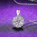 925 Silver Cross Pendant Necklace with Moissanite, Women's Fashion-0-0