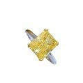 wholesale S925 Sterling Silver New Simulation Yellow Diamond 8*10 Radiant Cut Ring, Small and Stylish Street Photography Women's Jewelry-0-4