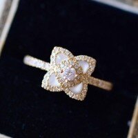 wholesale S925 sterling silver vintage stylish floral ring for daily wear and commuting, versatile and unisex-BZ0534-Gold>US size 10