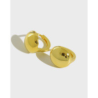 wholesale S925 Sterling Silver 526 Korean Version Ins New Small Minimalist Smooth Round Ball Ear Clips Women's Versatile Earrings-18K gold 925 silver