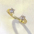 wholesale S925 Silver Star Open Adjustable Ring for Women, Minimalist and Versatile, New Euro-American Cross-Border Best Seller-0-1