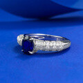 wholesale 925 Sterling Silver Commute Princess Style Oval Royal Blue 5*7mm Ring for Women, Fashionable and Versatile-0-1