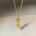 wholesale 18K Gold Plated with Diamond Accents and Gold Sand Finish, Shuibei Same Style Vajra Pendant Necklace, Color Retention New Chinese Design-0-1