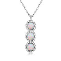 S925 Silver Saturn Orbit Opal Pendant Necklace-Style E [Clearance Sale with Free Shipping]  925 Silver
