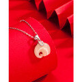 wholesale 925 Sterling Silver Auspicious Little Elephant Hetian Jade Necklace for Women, Minimalist Niche Design Collarbone Chain, National Trend Birthday Gift-0-1