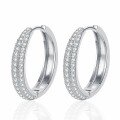 wholesale S925 Sterling Silver Full Moissanite Row Diamond Ear Clutch, Elegant and Minimalist Fashion Diamond Stud Earrings-0-4