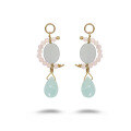 wholesale Plated in K Gold with Sterling Silver, New Beaded Earrings with Natural Labradorite and Mother-of-Pearl, Summer Fresh Earrings for Women to Flatter the Face-0-4