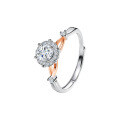 925 Silver Moissanite 05ct Ring with Royal Lace Design, Fashionable Light Luxury Style-0-3