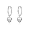 wholesale S925 Sterling Silver Farfan New Shiny Heart-shaped Ear Clasp For Women, Cross-border Simple Layering Earrings-0-5