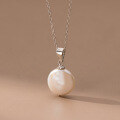 wholesale S925 Sterling Silver Retro-style High-end Baroque Pearl Single Pendant Elegant Necklace Accessory Y00907-0-1