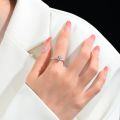 wholesale S925 Sterling Silver Moissanite Six-Prong Heart Ring for Women, Minimalist, Fashionable, Small and Exquisite, Light Luxury, Korean Style, Closed Setting-0-3