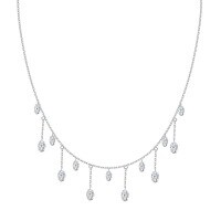 wholesale 925 Sterling Silver Women's Small and Exquisite Luxury Layering Fringe Geometric Lace-Trimmed Mixed Style Ethereal Collarbone Necklace-Platinum DY191201-SW-WH 925 Silver