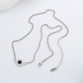 wholesale S925 Sterling Silver Double-Sided Epoxy Resin Pendant Star Necklace Minimalist Niche Design Versatile Collarbone Chain Accessory-0-2