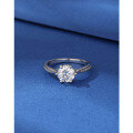 wholesale 925 Sterling Silver Moissanite Diamond Ring 1 Carat Six-Claw Loop Couple Luxury Wedding Ring Proposal Marriage Gift-0-1