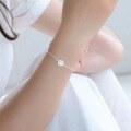 wholesale S925 Silver Smiley Pendant Bracelet for Women, Cute Smiling Face Expression, Japanese and Korean Anklet Gift Wholesale from Manufacturers-0-2