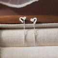wholesale S925 Sterling Silver Exquisite Korean-style Minimalist High-end Ins-style Unique Heart Line Ear Thread M05540-0-2