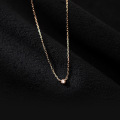 wholesale S925 Silver Korean-style Minimalist Single Diamond Necklace for Women, Petite and Elegant Collarbone Chain D8018-0-2