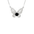 wholesale S925 Sterling Silver 1ct Moissanite Butterfly Pendant Necklace with Full Diamond Accents, Unique Design for Cross-Border Hot Sales-0-14