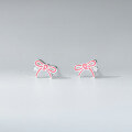 wholesale S925 Sterling Silver Fresh and Sweet Ins-style Niche Design Inlaid Crystal Resin Bow Earrings M06106-0-4