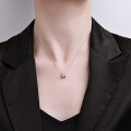 S925 Silver Pink High-Carbon Diamond Ice-Cut Choker Necklace Wholesale-0-2