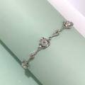 wholesale S925 Sterling Silver Moissanite Clover Ocean Heart Bracelet for Women, Fashionable Rose Design with a Touch of Luxury-0-3