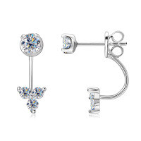 S925 Sterling Silver D-color Moissanite Bow Earrings-N styles available [Clearance Sale with Free Shipping] K Silver  925 Silver