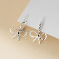 wholesale S925 Sterling Silver Fresh and Sweet Ins Style Niche Exquisite Carved Bow Ear Studs M0666-0-2