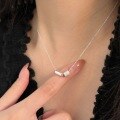 wholesale S925 Sterling Silver Slim Waist Pendant Necklace for Women, Korean Dongdaemun New Arrival, Minimalist Luxury Style High-End Collarbone Chain-0-0