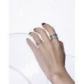 wholesale S925 sterling silver 653 Korean version ins niche design minimalist versatile irregular surface texture open ring for women-0-3