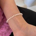 wholesale S925 Sterling Silver Magnetic Clasp Round Strong Luminous Swarovski Pearl Bracelet Handmade Beaded Luxury Elegant Hepburn Style-0-3