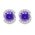 wholesale 925 Sterling Silver European and American Fashion Blue Sapphire Zircon Stud Earrings, Unique Earrings, Pure Silver Earrings, Niche Elegant and Exquisite Wholesale-0-6
