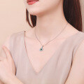 wholesale Sterling Silver S925 Emerald Three-Dimensional Clover Necklace for Women, Elegant and Luxurious Advanced Sense Jewelry,-0-5