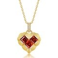 wholesale S925 Sterling Silver Vintage Heart-Shaped Garnet Pendant Choker Necklace for Women, Valentine's Day Gift-0-4