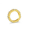 S925 Silver Ring with Moissanite in 18K Gold Plated Crossover Design-0-3