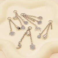 wholesale S925 Sterling Silver Vintage Chinese Style Necklace Pendant with Auspicious Tassels, National Trend-Auspicious Cloud Bud