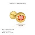 wholesale S925 Silver Gold Plated Round Diamond Stud Earrings, Cute Marine Animal Series, Sweet and Edgy Style-0-5